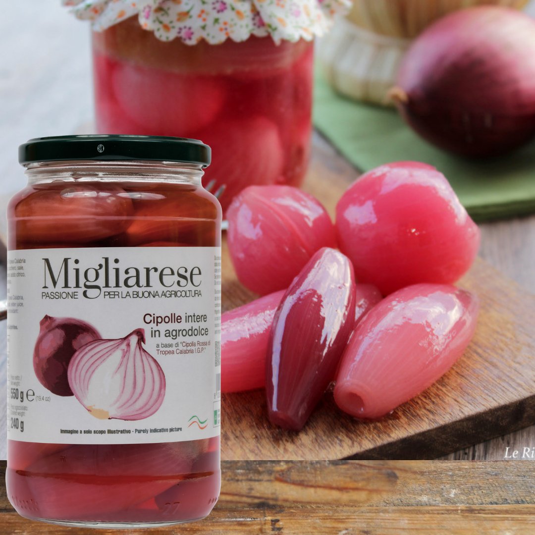 Cipolle Rosse Intere di Tropea IGP in Agrodolce vasetto da 550g - Nonna Calabrese.it