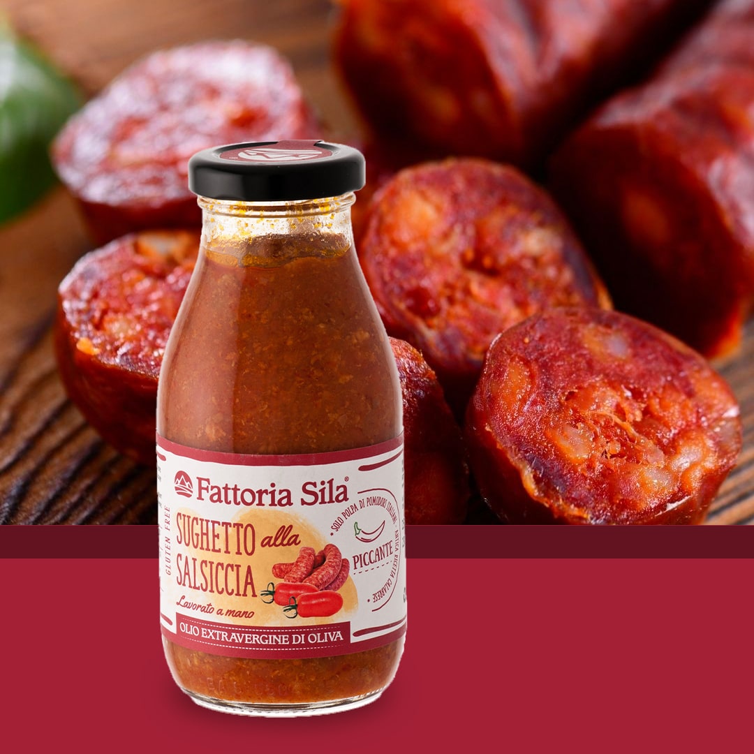 Sugo Piccante alla Salsiccia Calabrese Con ingredienti Nostrani 314ml - Nonna Calabrese.it