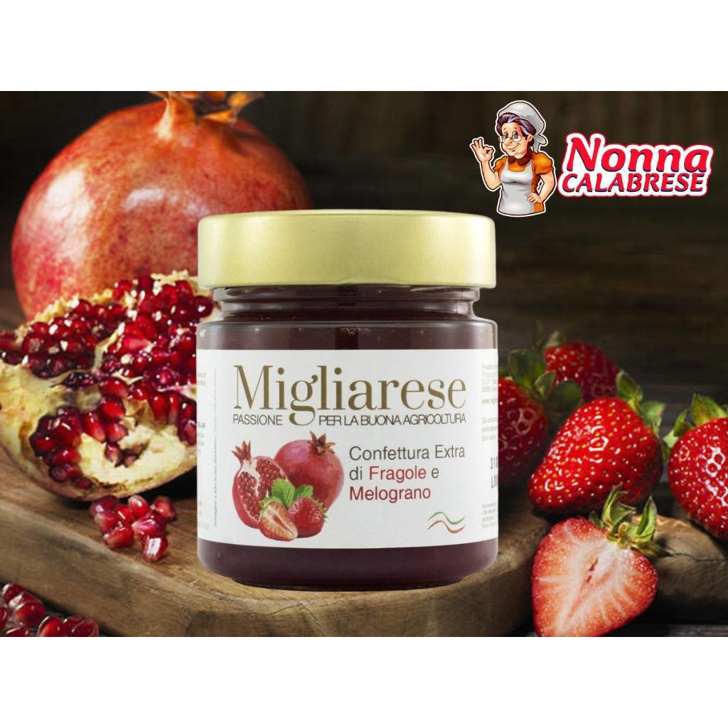 Confettura Biologica di Fragole e Melagrana Naturale 280g - Nonna Calabrese.it